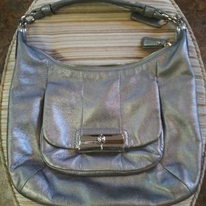 Matalic silver Coach purse